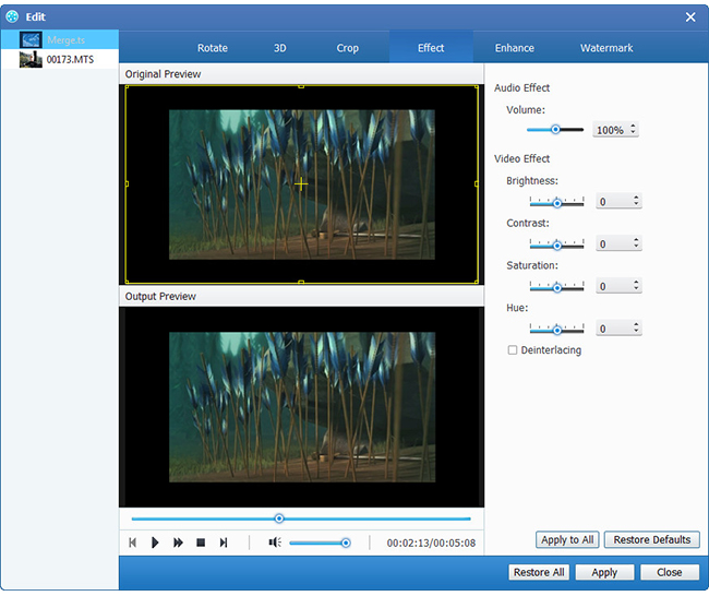 Optimize output video file